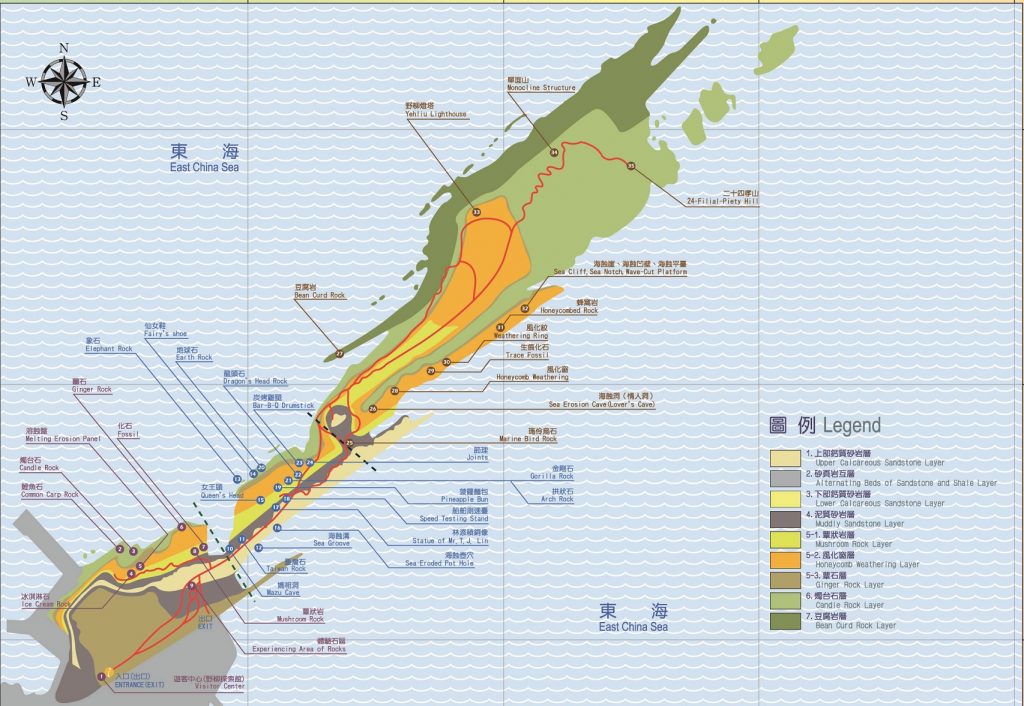 圖1▲ 野柳地質公園園區地圖