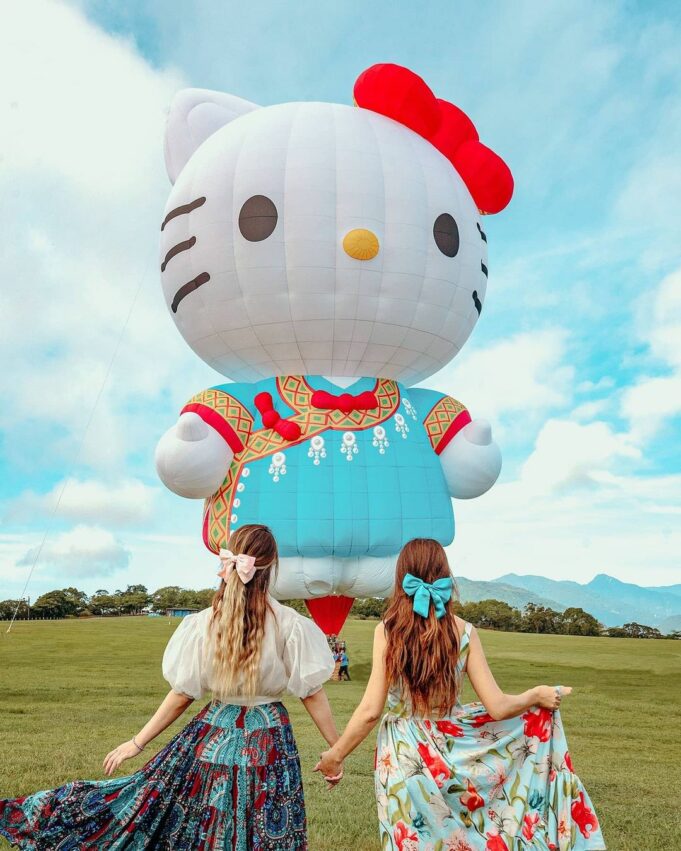 台東熱氣球 | HELLO KITTY 造型在鹿野高台超吸睛！