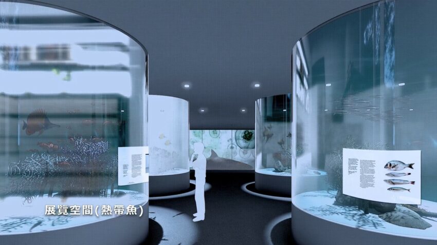 智能海洋館也有更多的空間來展示不同的生態環境,1樓熱帶魚生態區、2樓水母展覽區,還有三樓的兒童閱覽室,除了有觀賞缸以外,還增設了俯視缸,也會搭配新科技打造互動投影牆,能補充更多的海洋知識。 基隆海科館-潮境智能海洋館