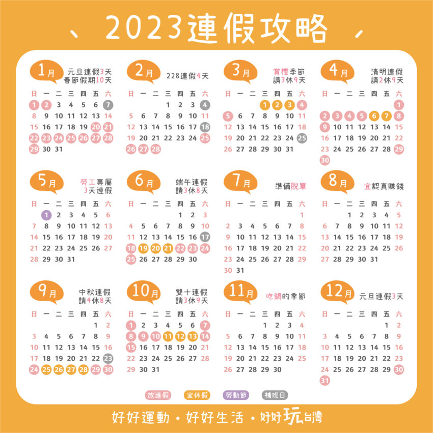 2023行事曆 【2023行事曆/民國112年行事曆】中秋連假放3天/雙十連假/2024行事曆/2023連假補班日哪天?等請假連休輕鬆玩資訊這裡看。 2023行事曆 2023 2023,2023行事曆,國定假日,2023過年,2023廉價,清明連假,清明廉價2023補班,238連假,2023清明連假,2023端午連假,2023中秋節連假,2023國慶連假,2023跨年,民國112年,2023