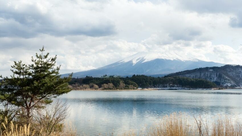 河口湖畔 富士山