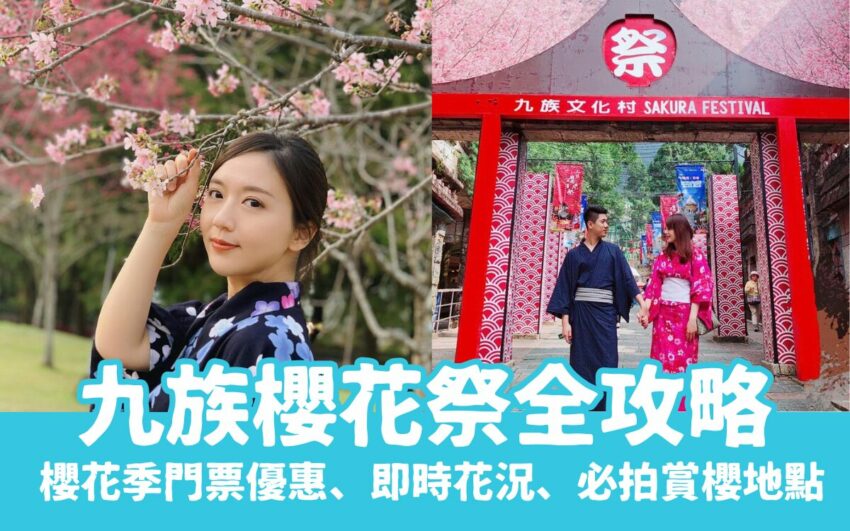 【九族櫻花祭】最新即時花況！門票優惠、賞櫻地點，九族櫻花季賞夜櫻攻略