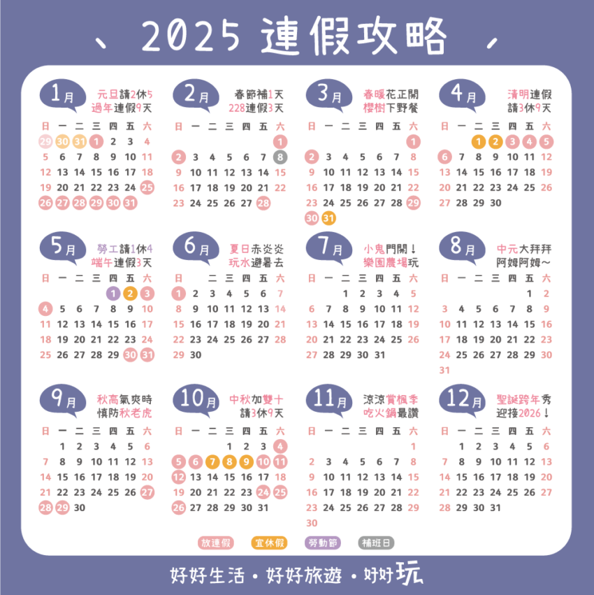 【2025行事曆】新增4天國定假日!最實用2025連假攻略,114年行事曆、台鐵高鐵訂票時間一次看! 【2025行事曆】新增4天國定假日!最實用2025連假攻略,114年行事曆、台鐵高鐵訂票時間一次看!