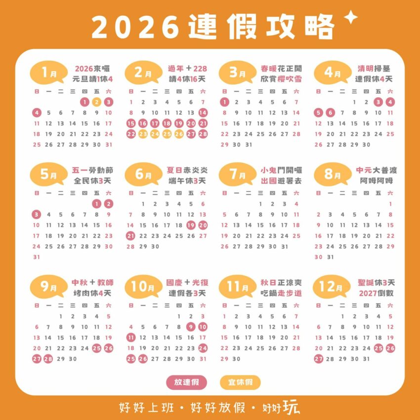 行事曆 【2025行事曆】10月連假攻略一次看「光復節連假/萬聖節活動」，加碼2026行事曆下載 2 2025